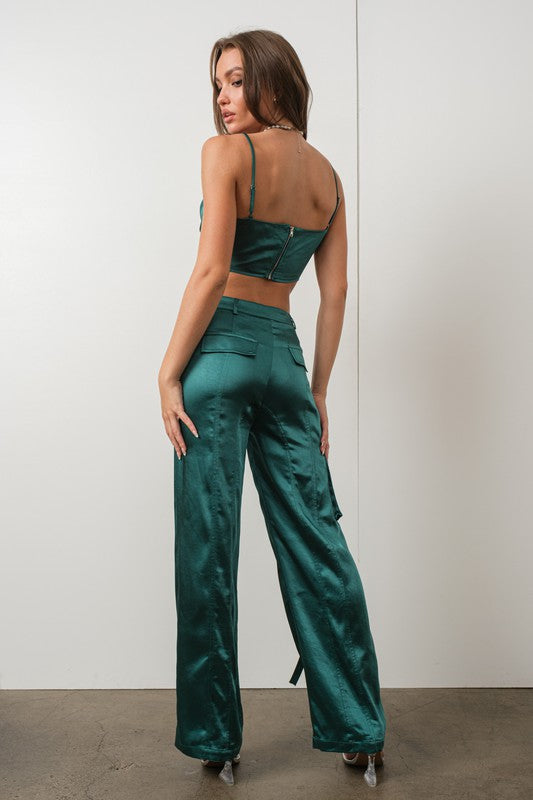 Satin Cargo Pant
