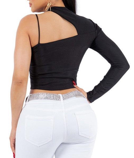 Asymmetrical One Shoulder Top