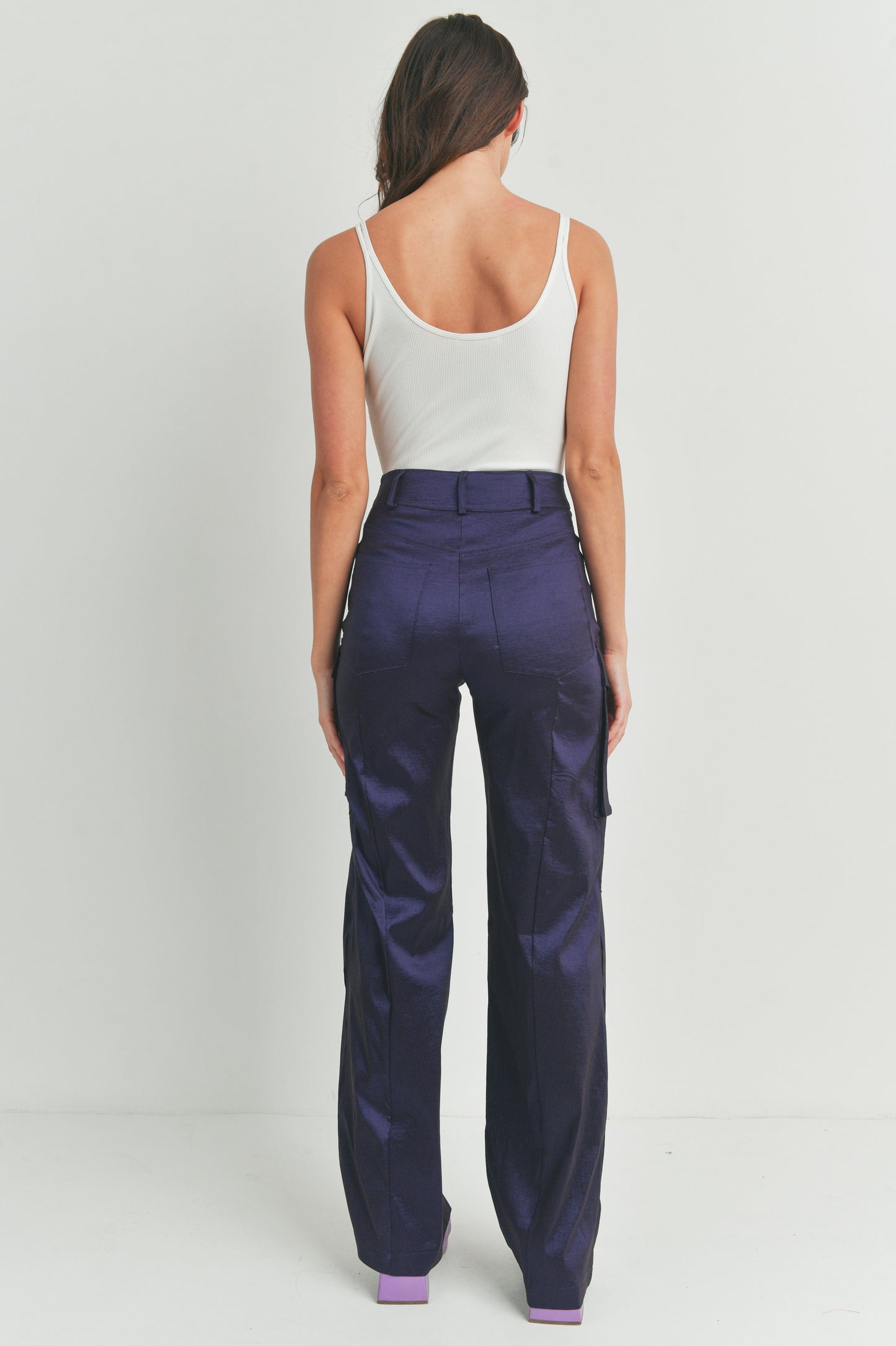 Metallic Cargo Pants