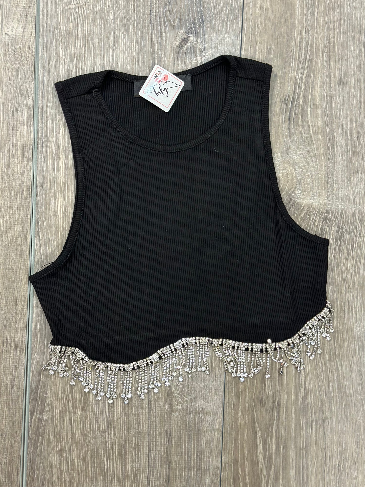 Rhinestone Fringe Top