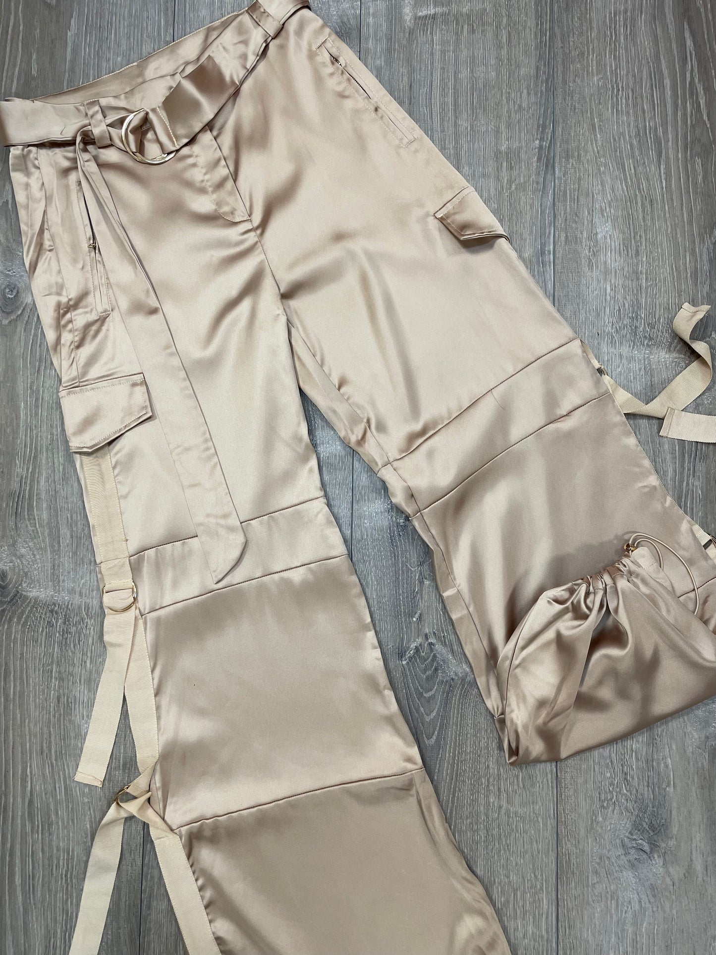 Satin Cargo Jogger pants