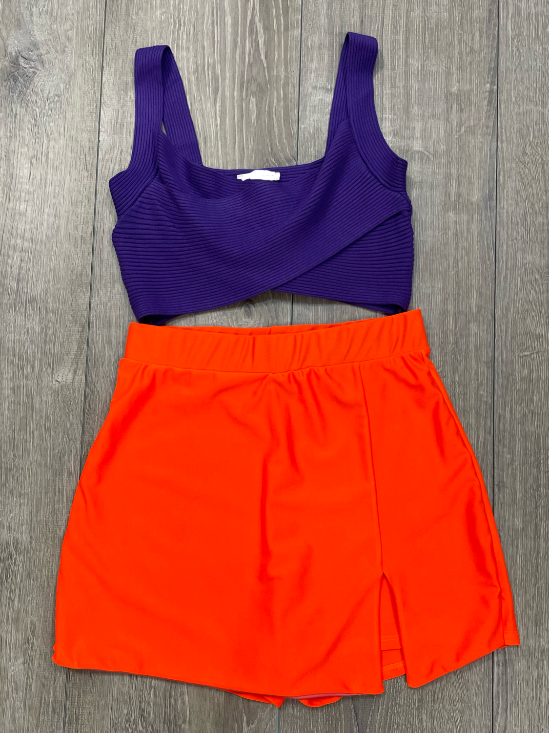 Solid Color Wrap Skort