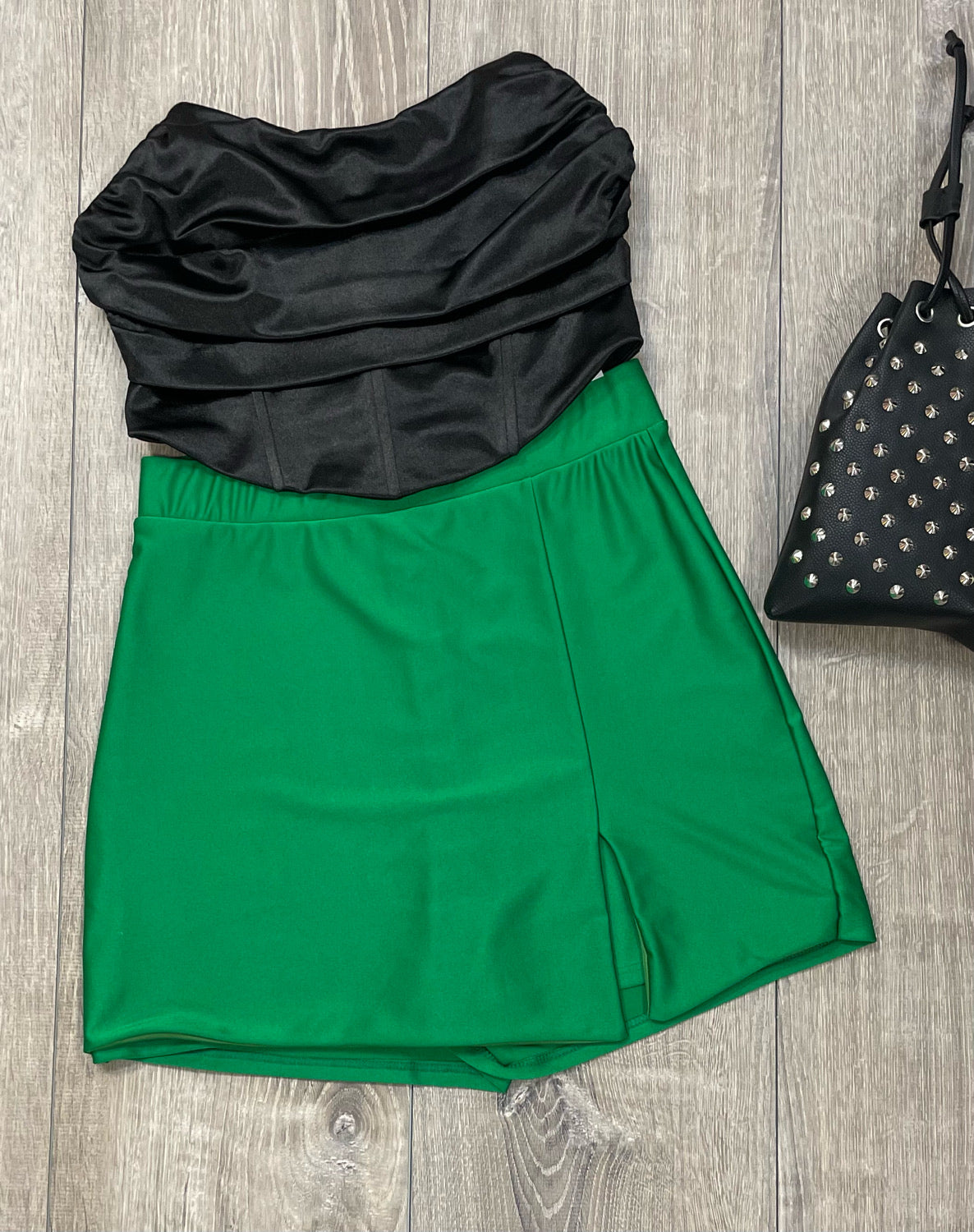 Solid Color Wrap Skort