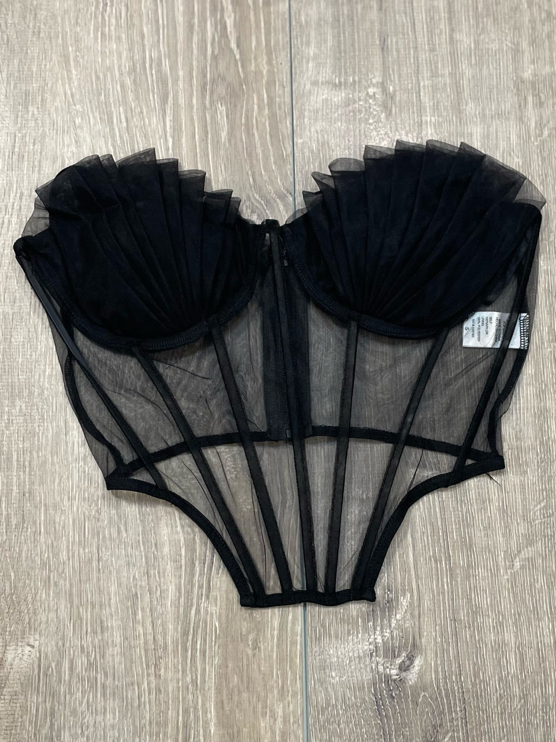 Mesh Front Tulle Detail Corset