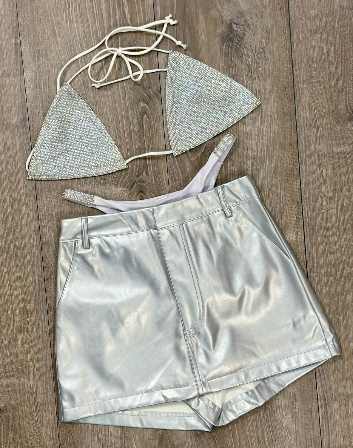 Pocket Leather Mini Skort
