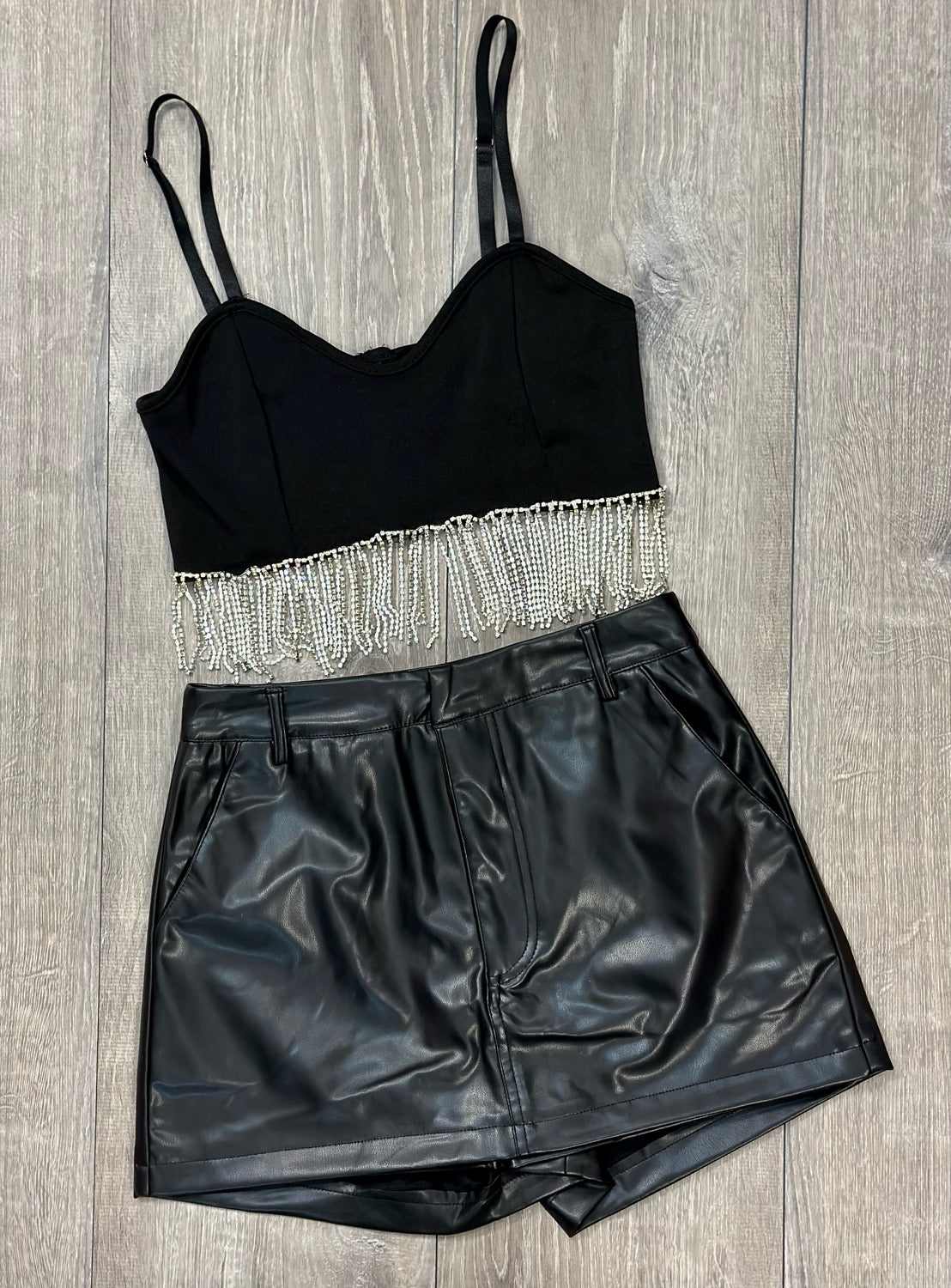 Pocket Leather Mini Skort