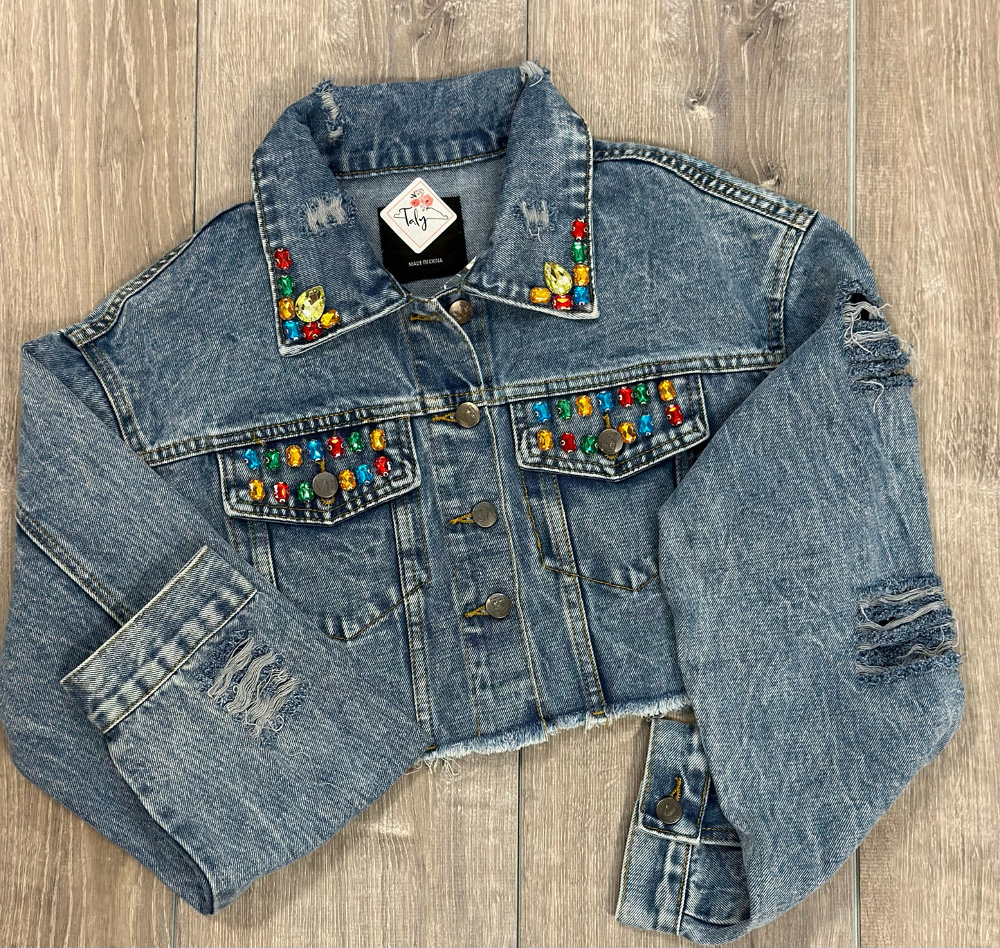 Cropped Denim Jacket Stone