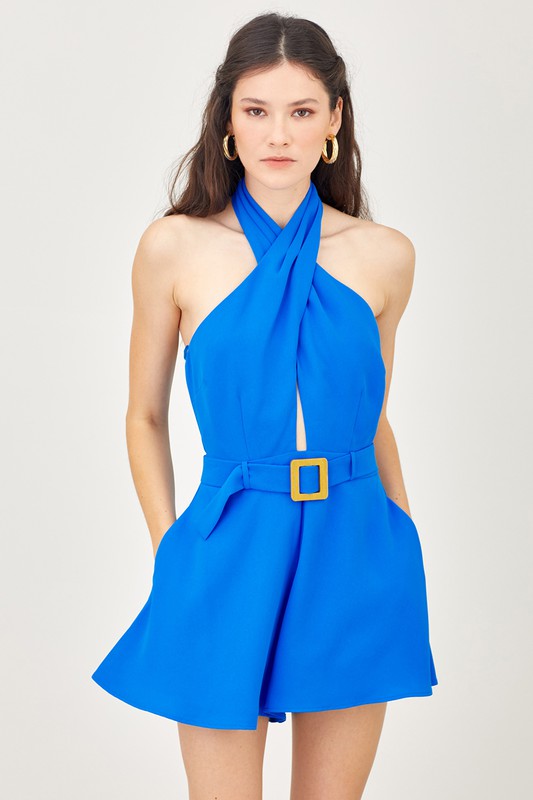 Romper Halter Neck with Belt