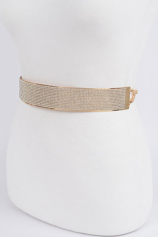 Rhinestone Metal Waist Belt