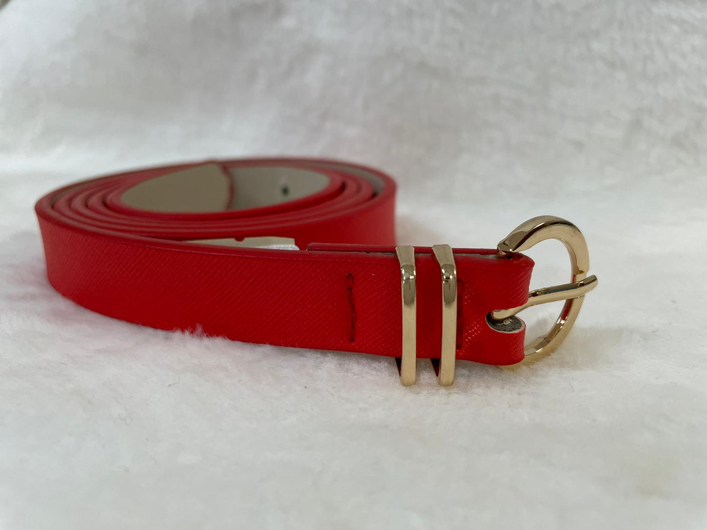 Small Leather Round Buckle Belt
