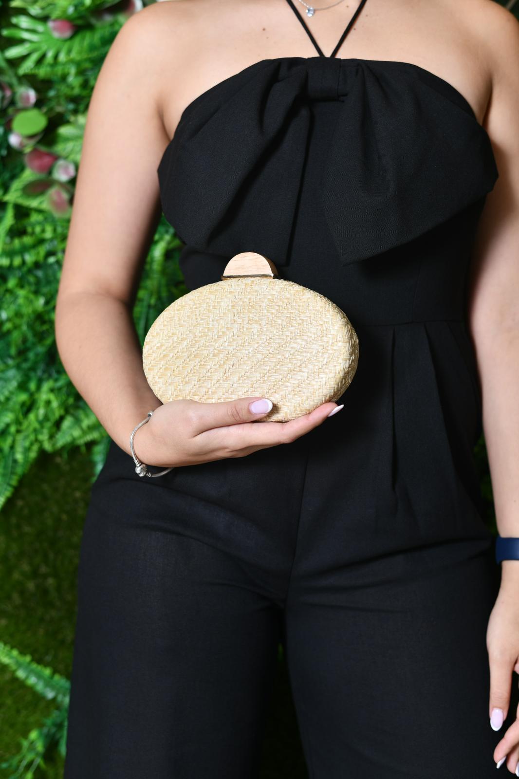 Faux Straw Hardbody Clutch
