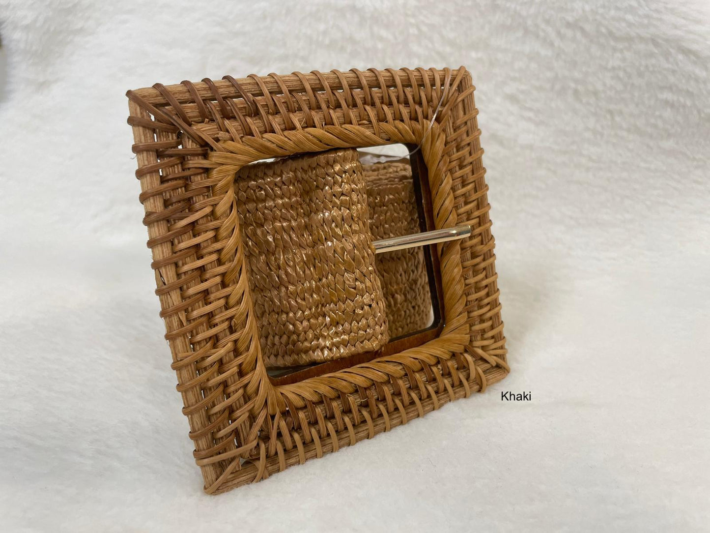 Bamboo Rectangle Buckle Belt