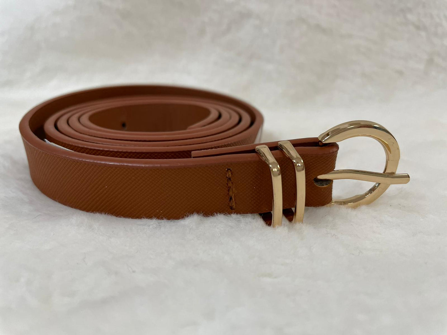 Small Leather Round Buckle Belt
