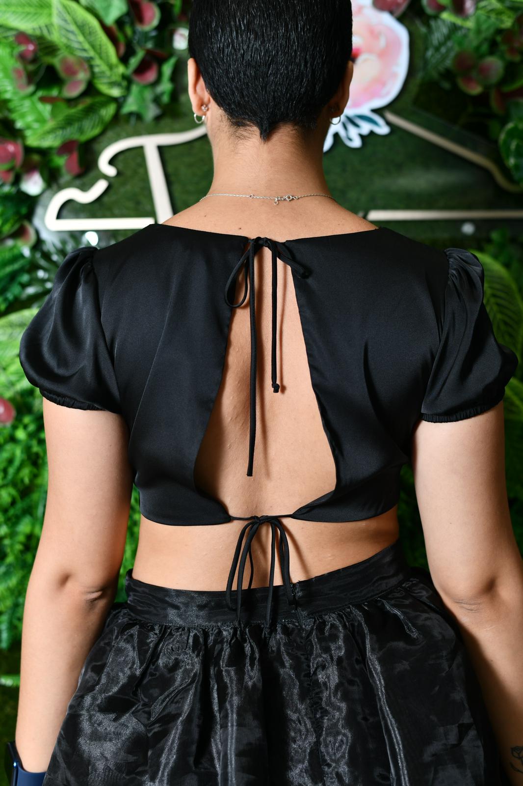 Satin Top with Front keyhole