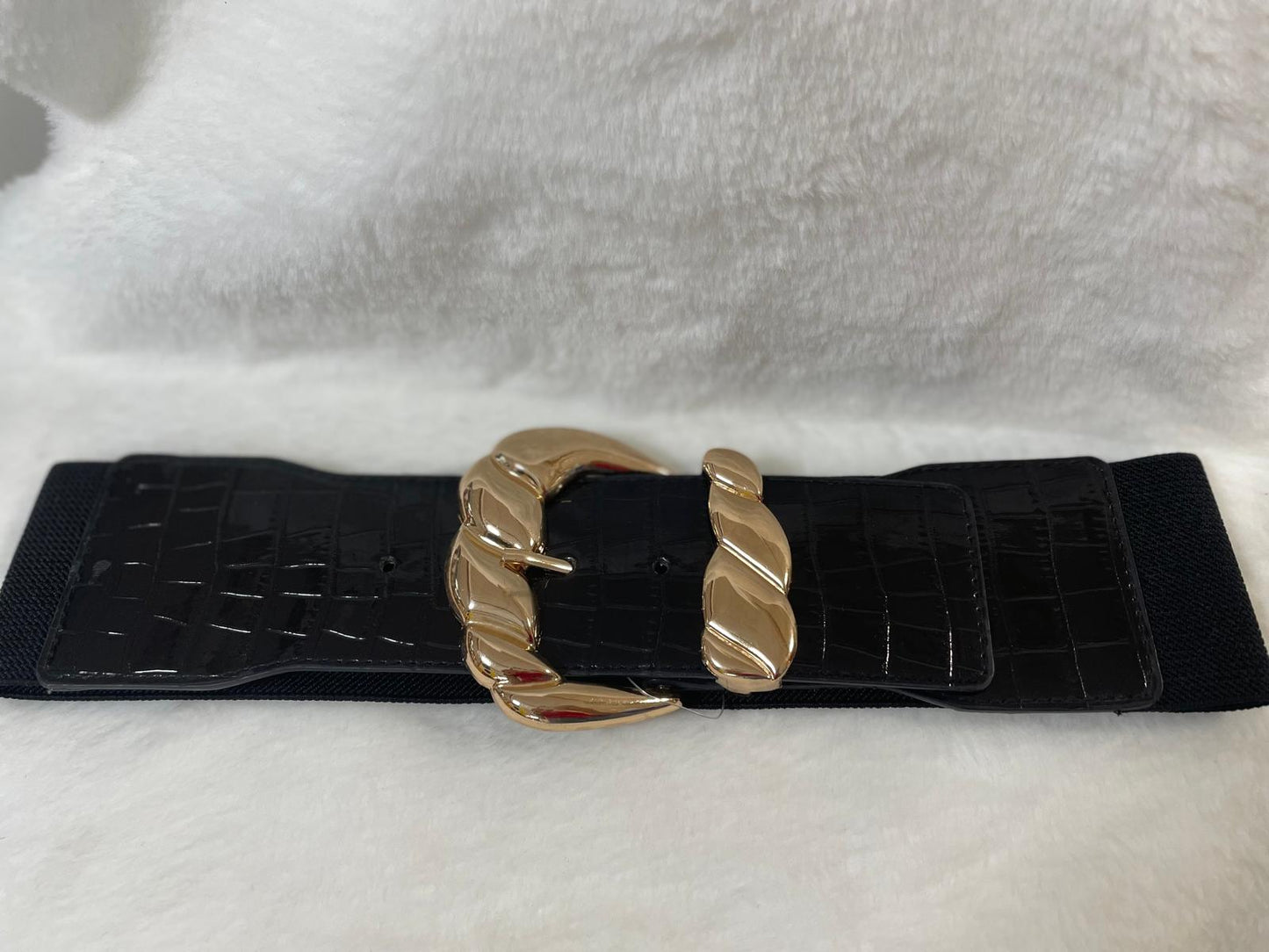 Faux Metallic Stretch Belt