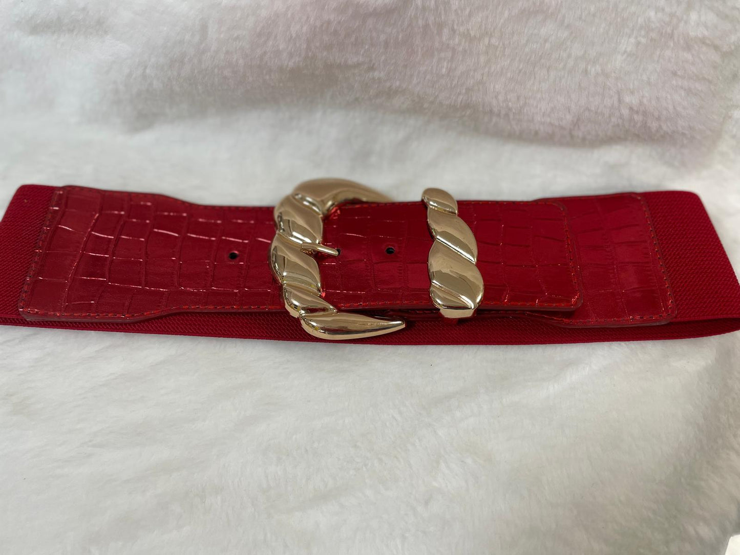 Faux Metallic Stretch Belt