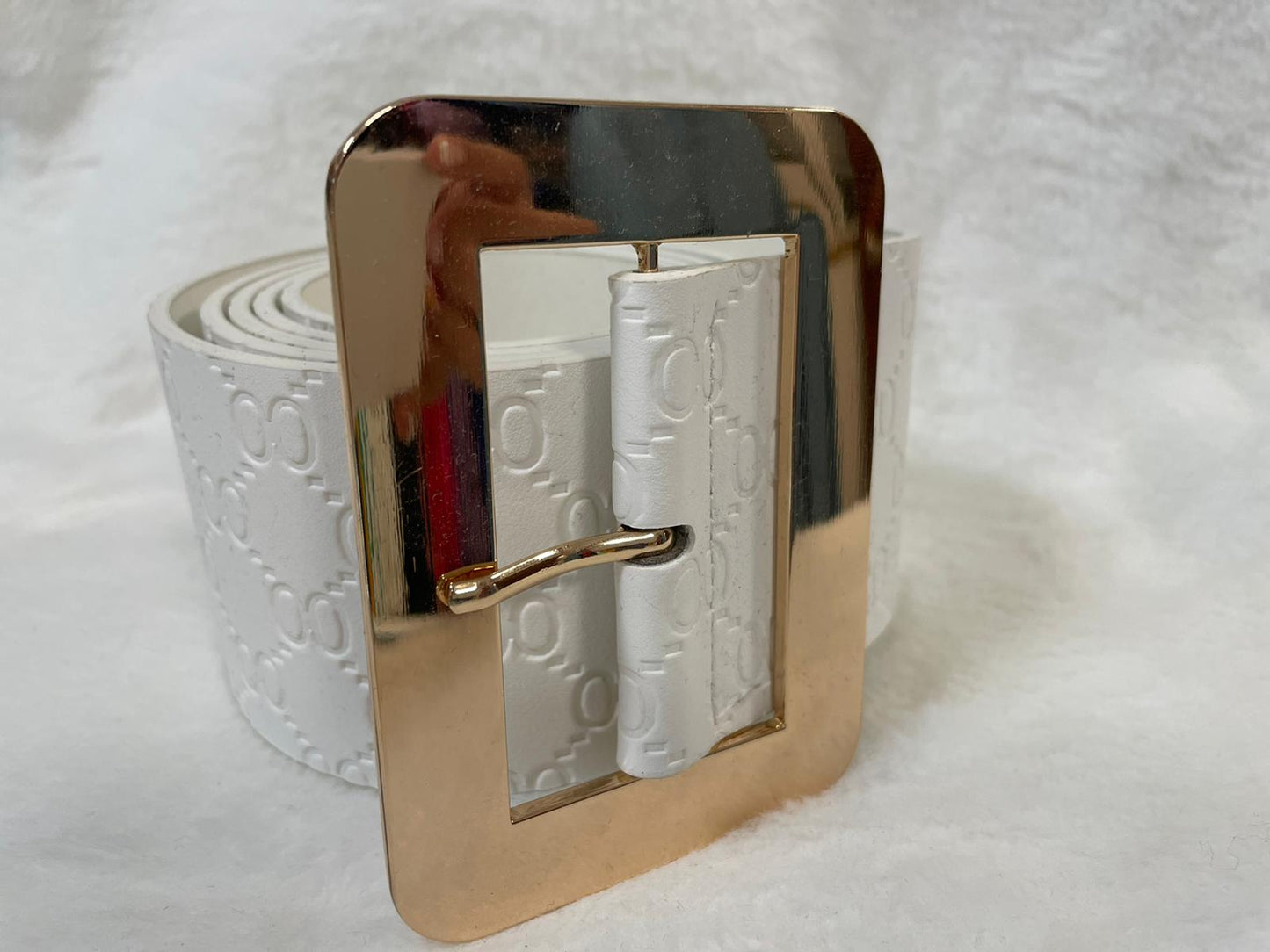 Big Metal Buckle Embossed Plus Size Belt