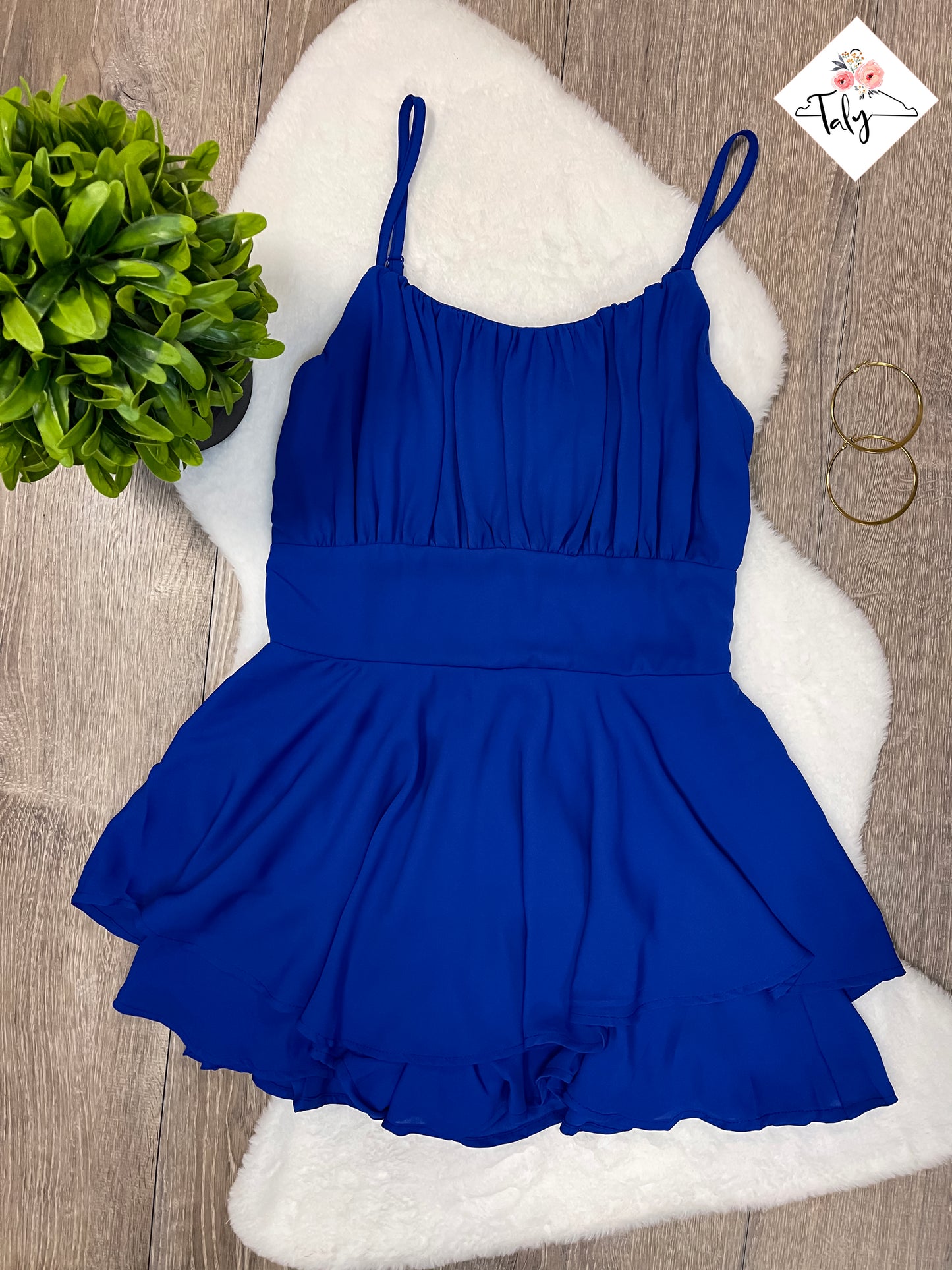 Romper With Shirred Front Bust.