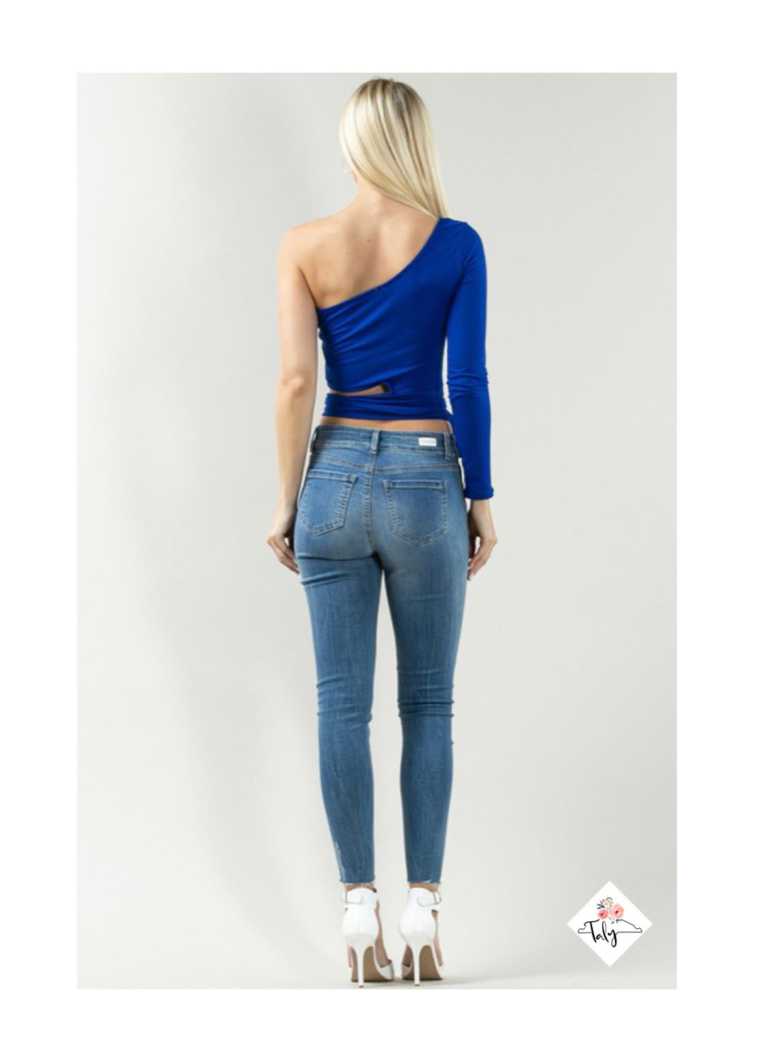One Shoulder Top with Tie Waist Side