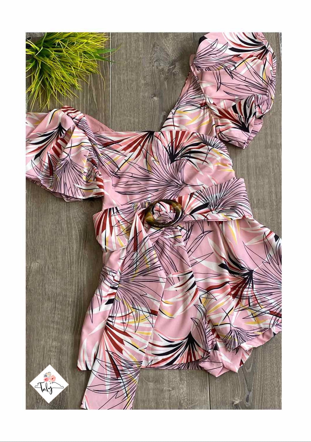 Romper Printed Leaves