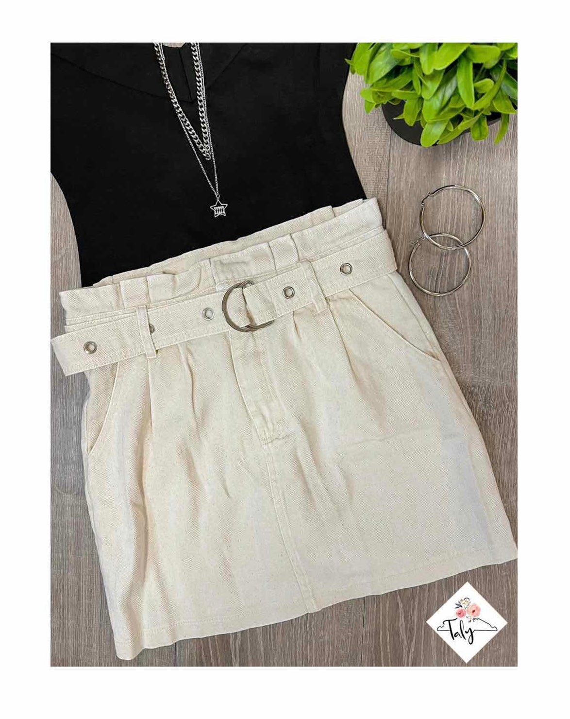 Skirt with Belt and pockets