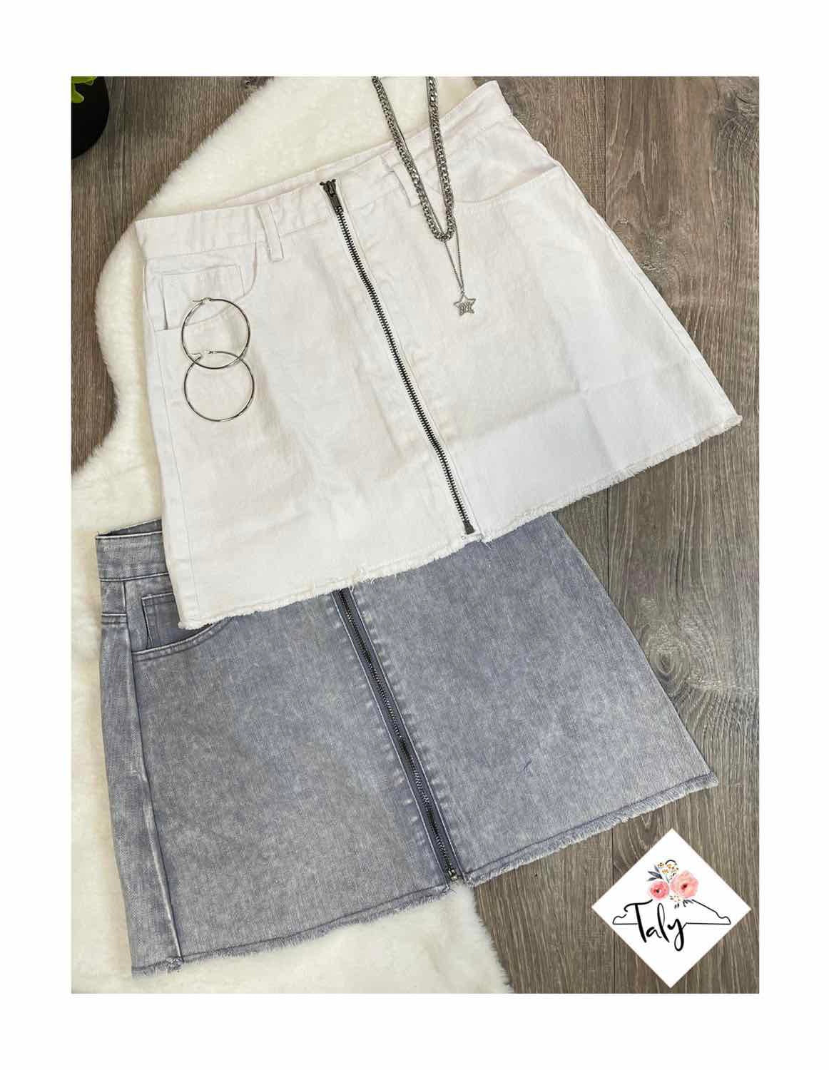 Mini Skirt with Center Front Zipper
