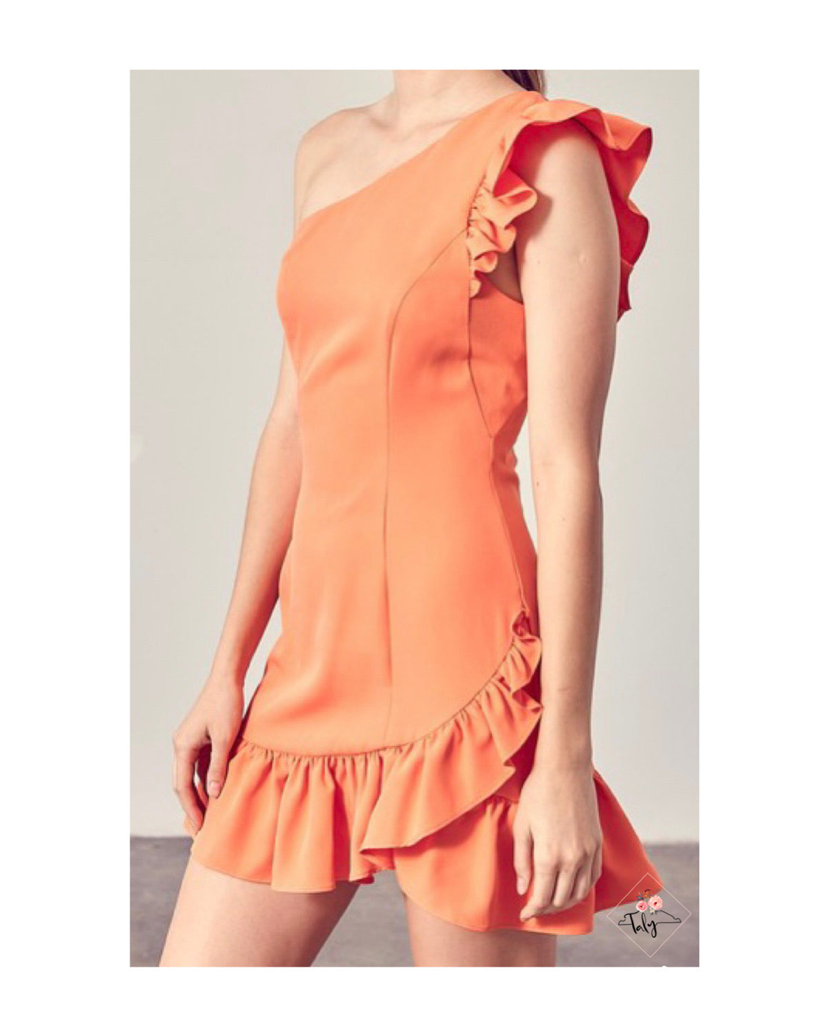 One Shoulder Dress details Ruffles