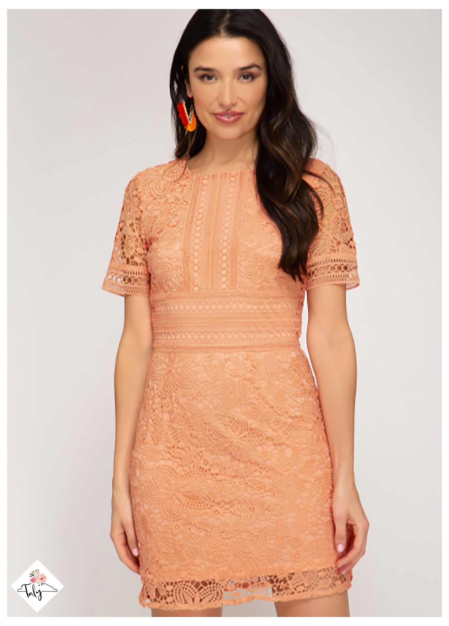 Short Sleeve Crochet Lace Dress