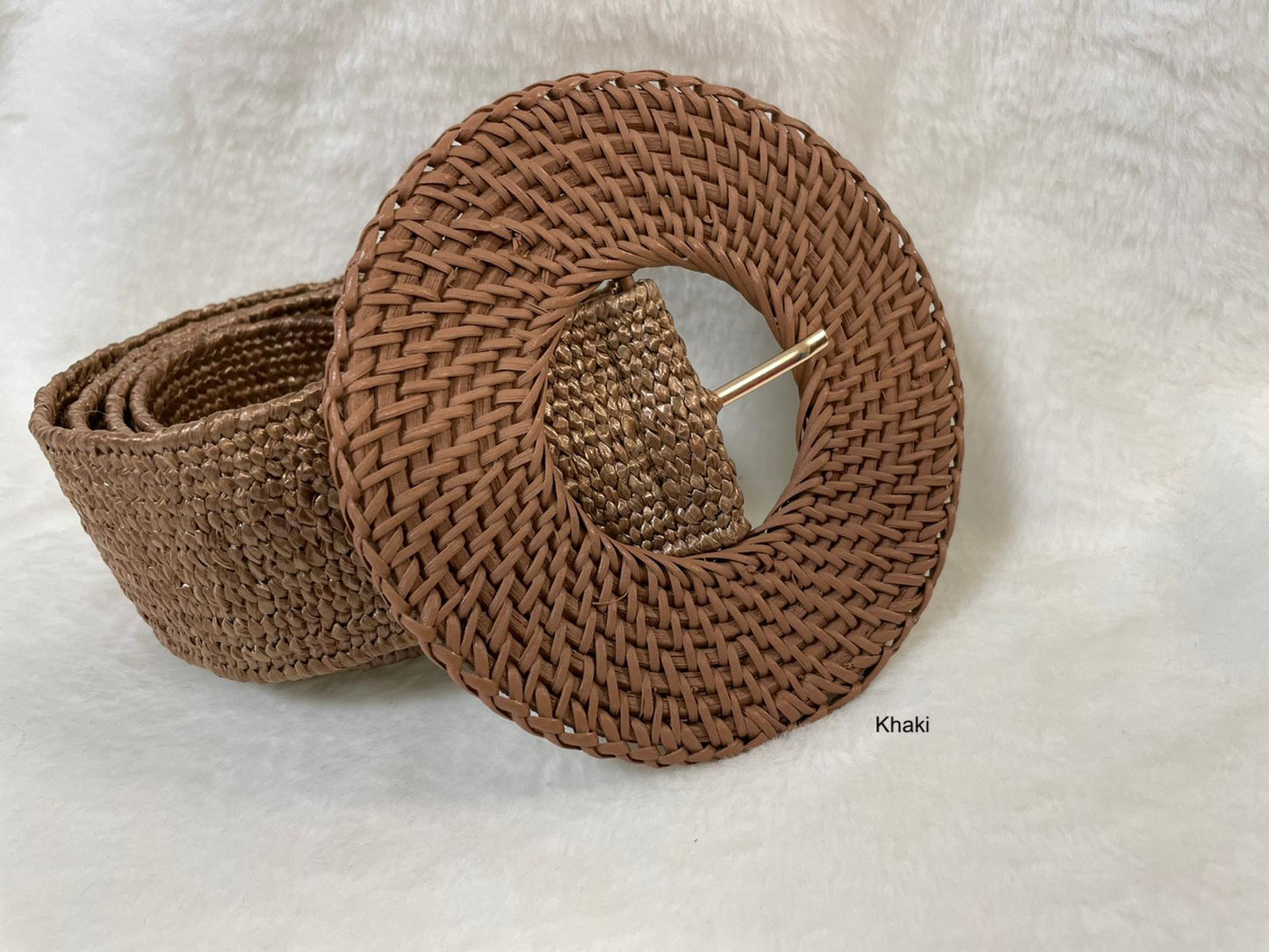 Bamboo Round Buckle Belt