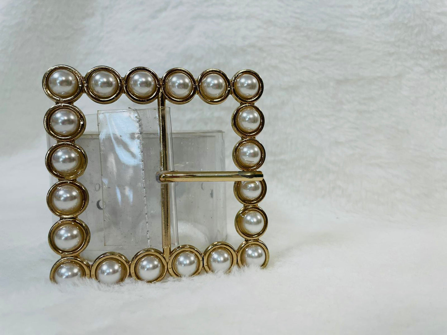 Pearl Buckle Square Belt