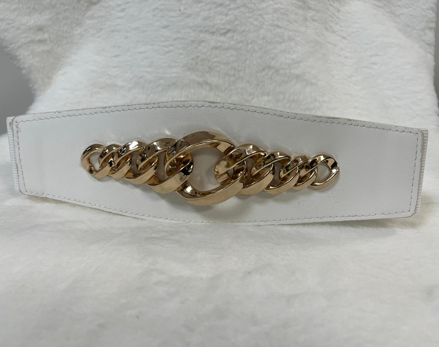 Faux Leather Chain Waist Belt