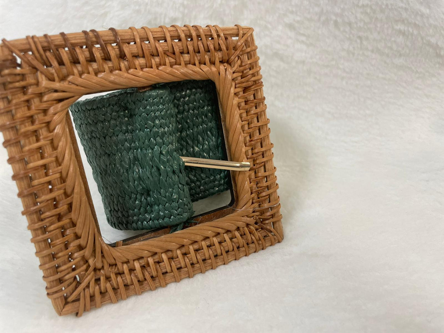 Bamboo Rectangle Buckle Belt