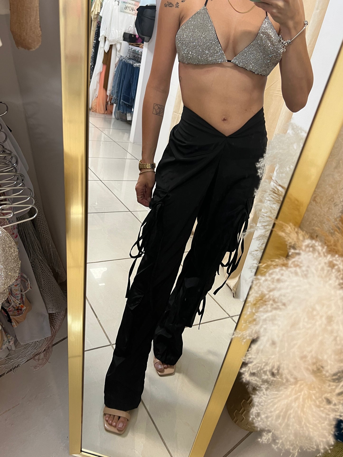 Low Rise V Front Cargo Pants