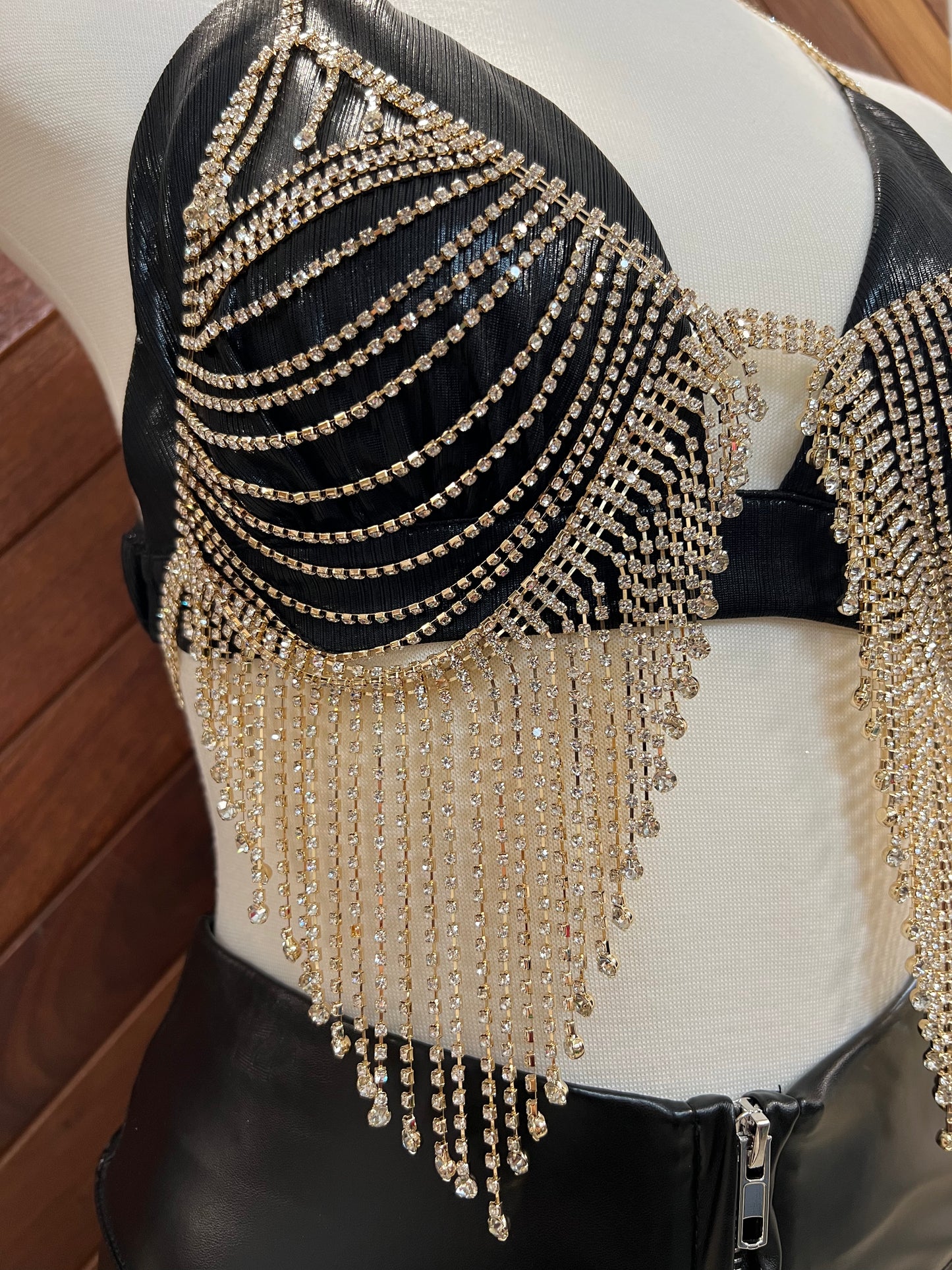 Rhinestone Chain Bikini Top