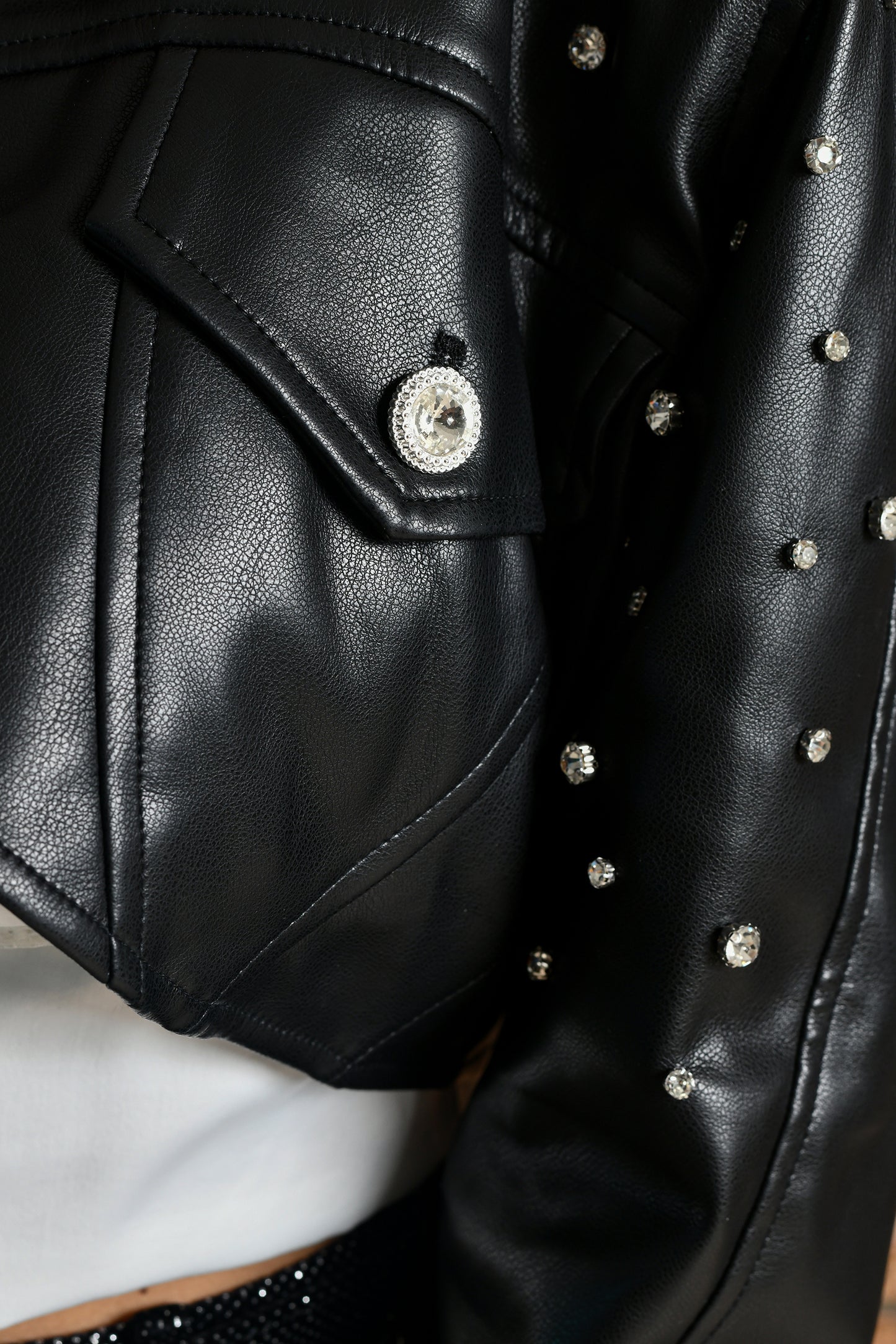 Shiny Faux Leather Jacket