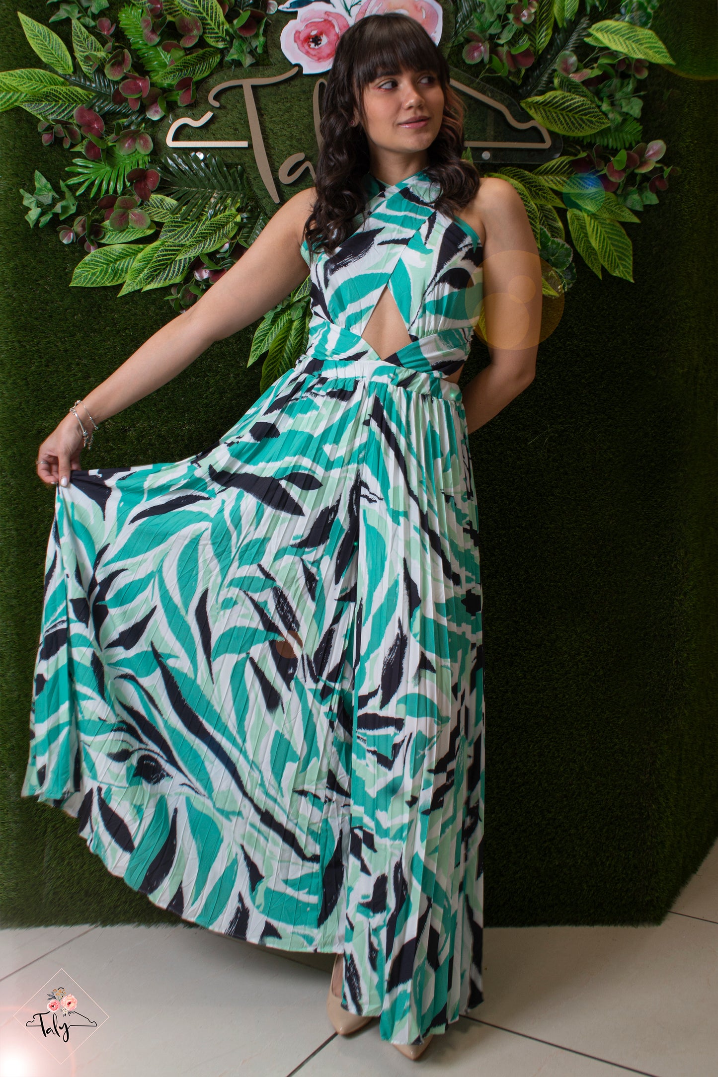 Jumpsuit Floral Printed Open Shoulder