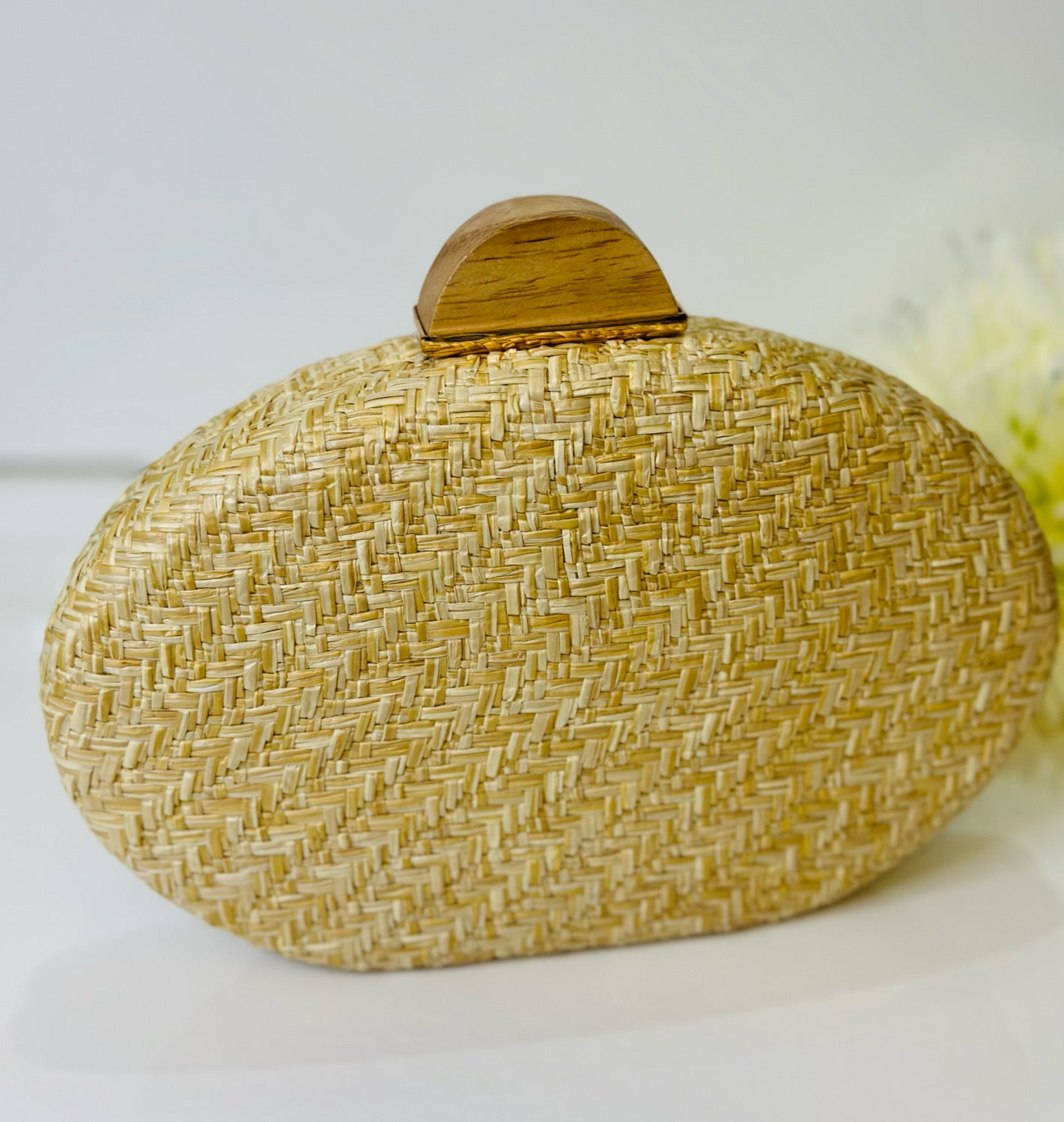 Faux Straw Hardbody Clutch
