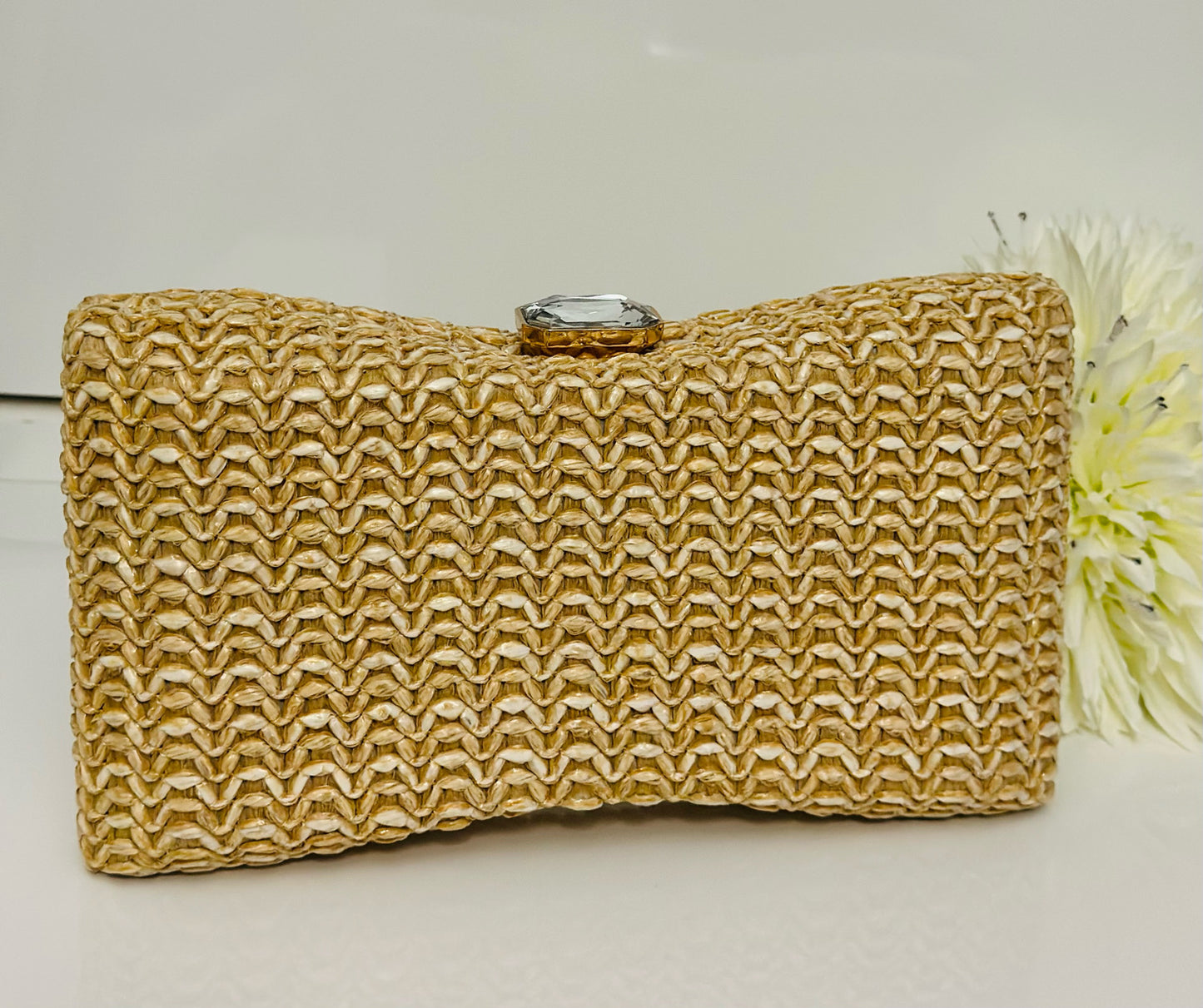 Faux Straw With Rhinestone Lock