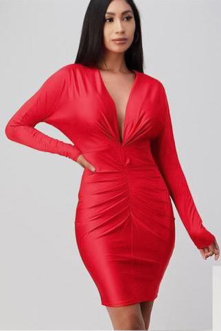 Elegant dress with neckline