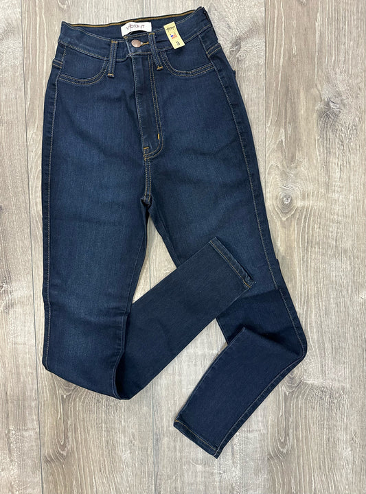 DARK BLUE HIGH-WAISTED JEANS