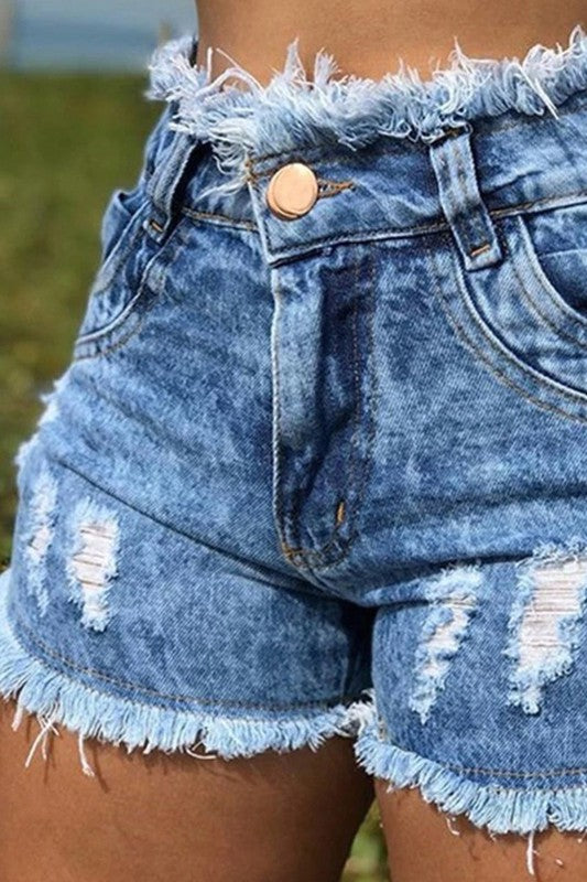 High Waist Denim Shorts