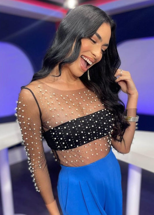 Pearl Mesh Top