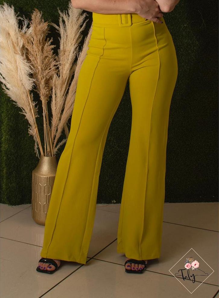 High Waist Pants with Belt