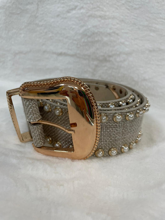 Linen Studded Belt