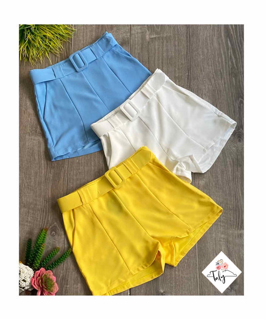 HIGH RISE BELTED SHORTS