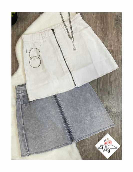 Mini Skirt with Center Front Zipper