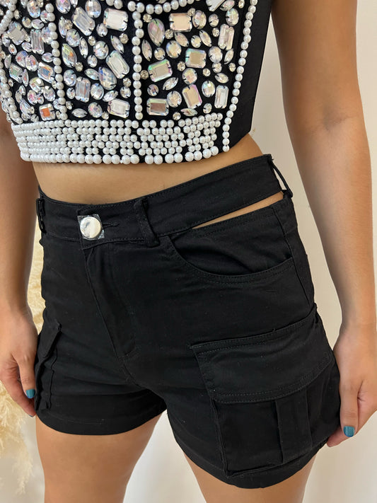 High Waist Cut Out Short